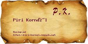 Piri Kornél névjegykártya