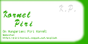 kornel piri business card